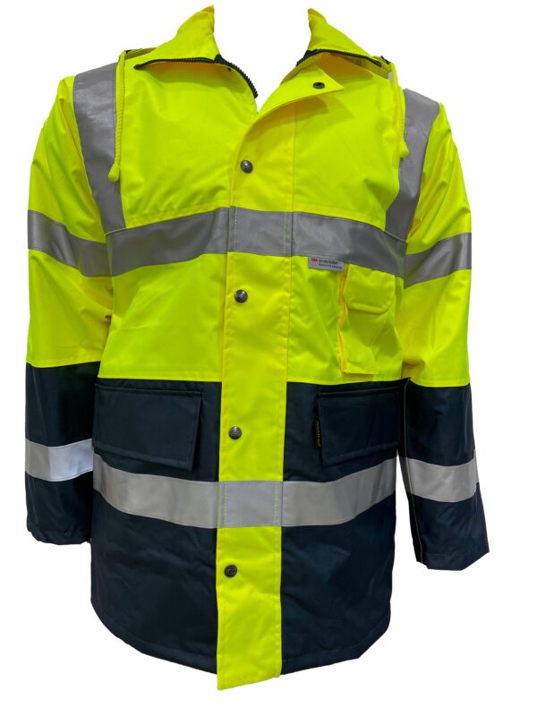 Campera parka hi-viz amarilla y azul con reflectivo Sacobel - Imagen 2