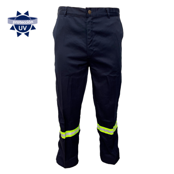 Pantalón de trabajo brin azul con reflectivo