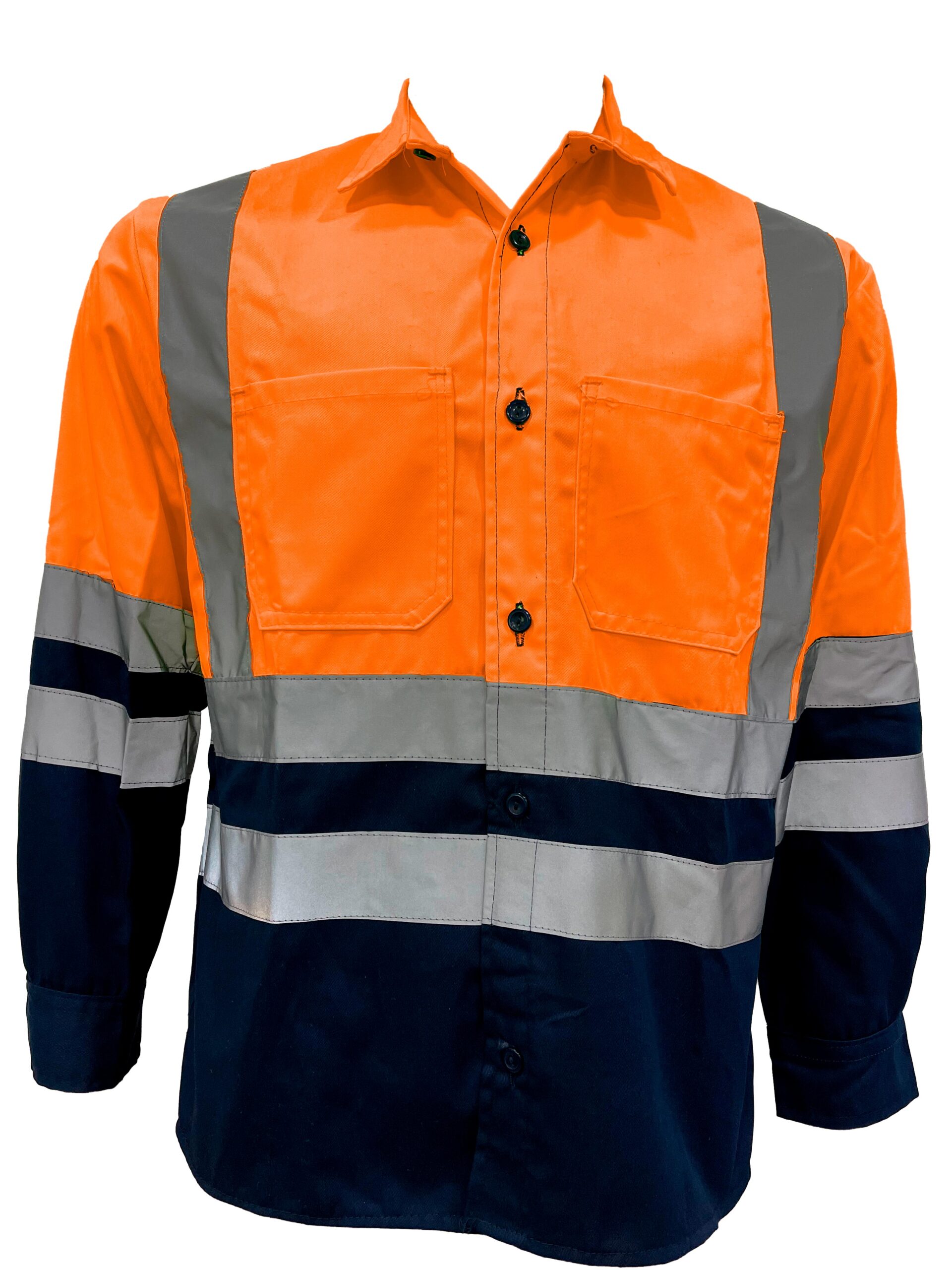 Armstrong azúcar invención Camisa de trabajo hi- viz naranja y azul con reflectivo 3M - Garimport