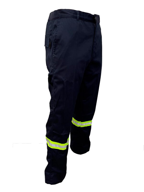 Pantalón de trabajo gabardina azul con reflectivo - Imagen 2