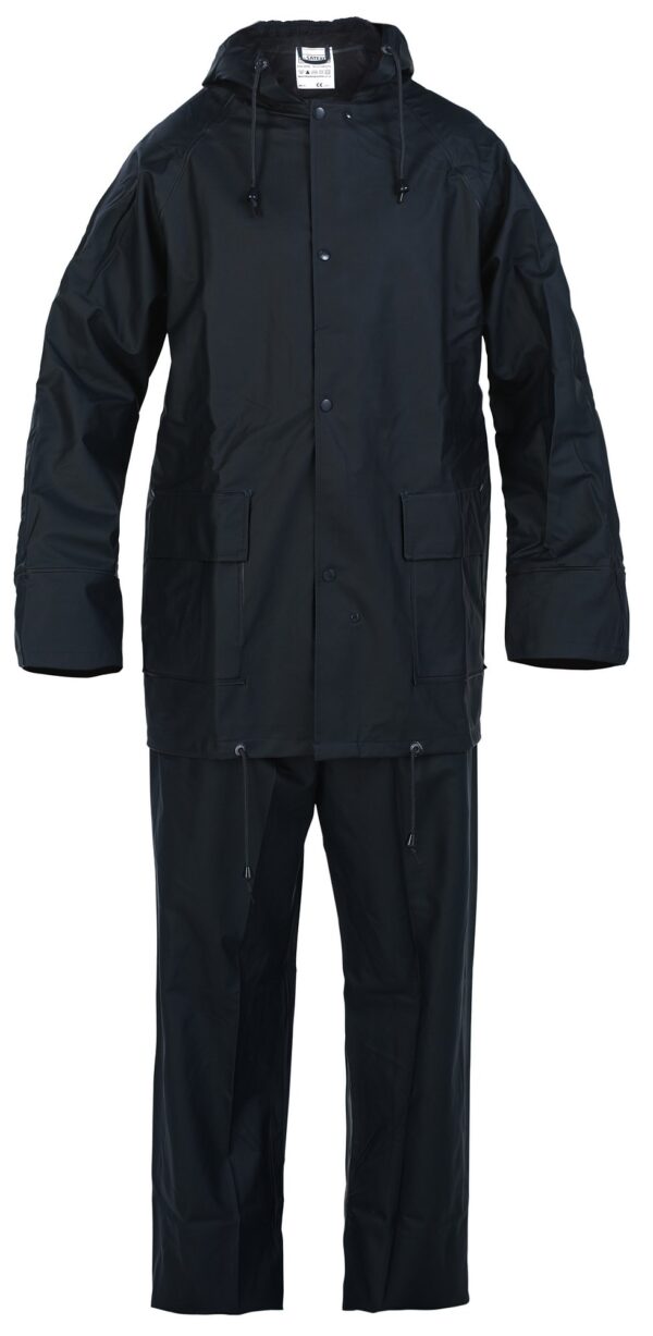 Equipo de lluvia de nylon y PVC azul
