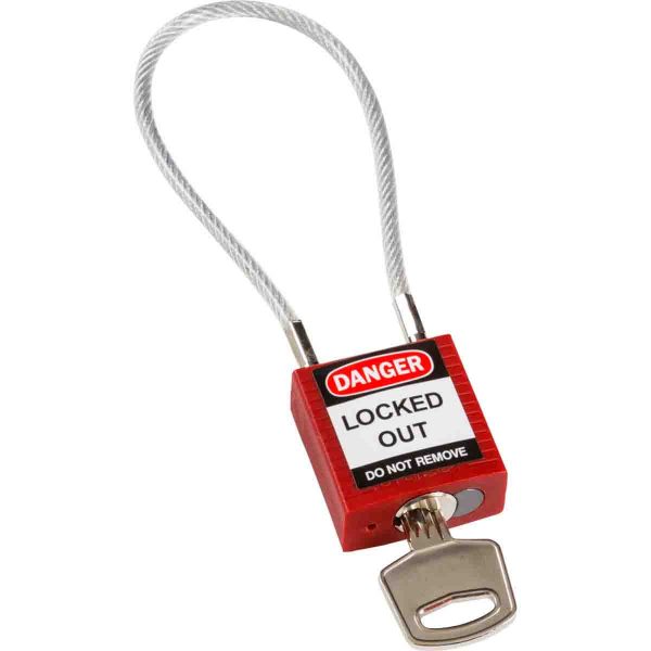 Candado de seguridad para bloqueo  De cable Rojo