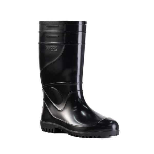 Bota Negra de PVC Sin Puntera