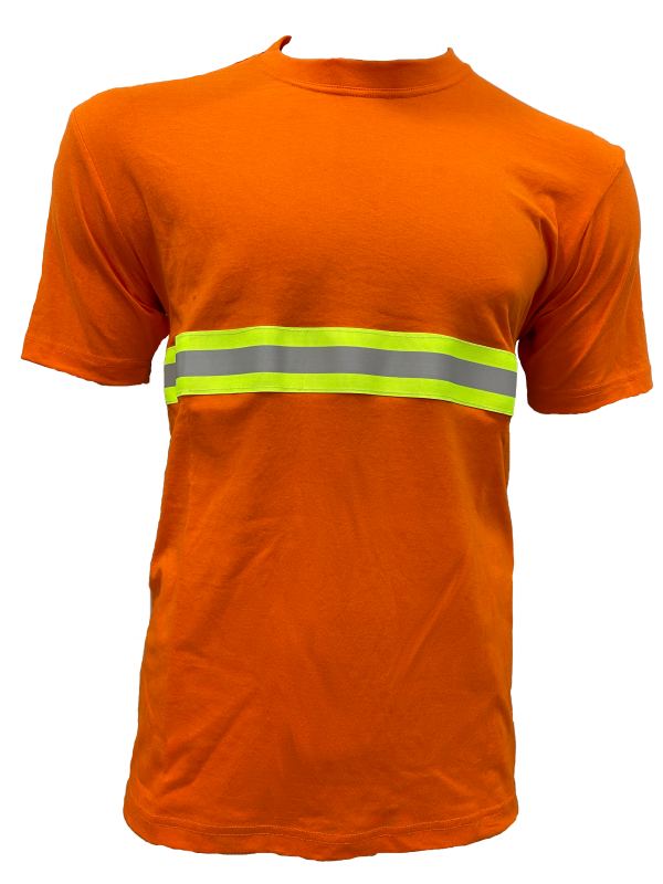 Camiseta  Manga Corta Naranja con Reflectivo